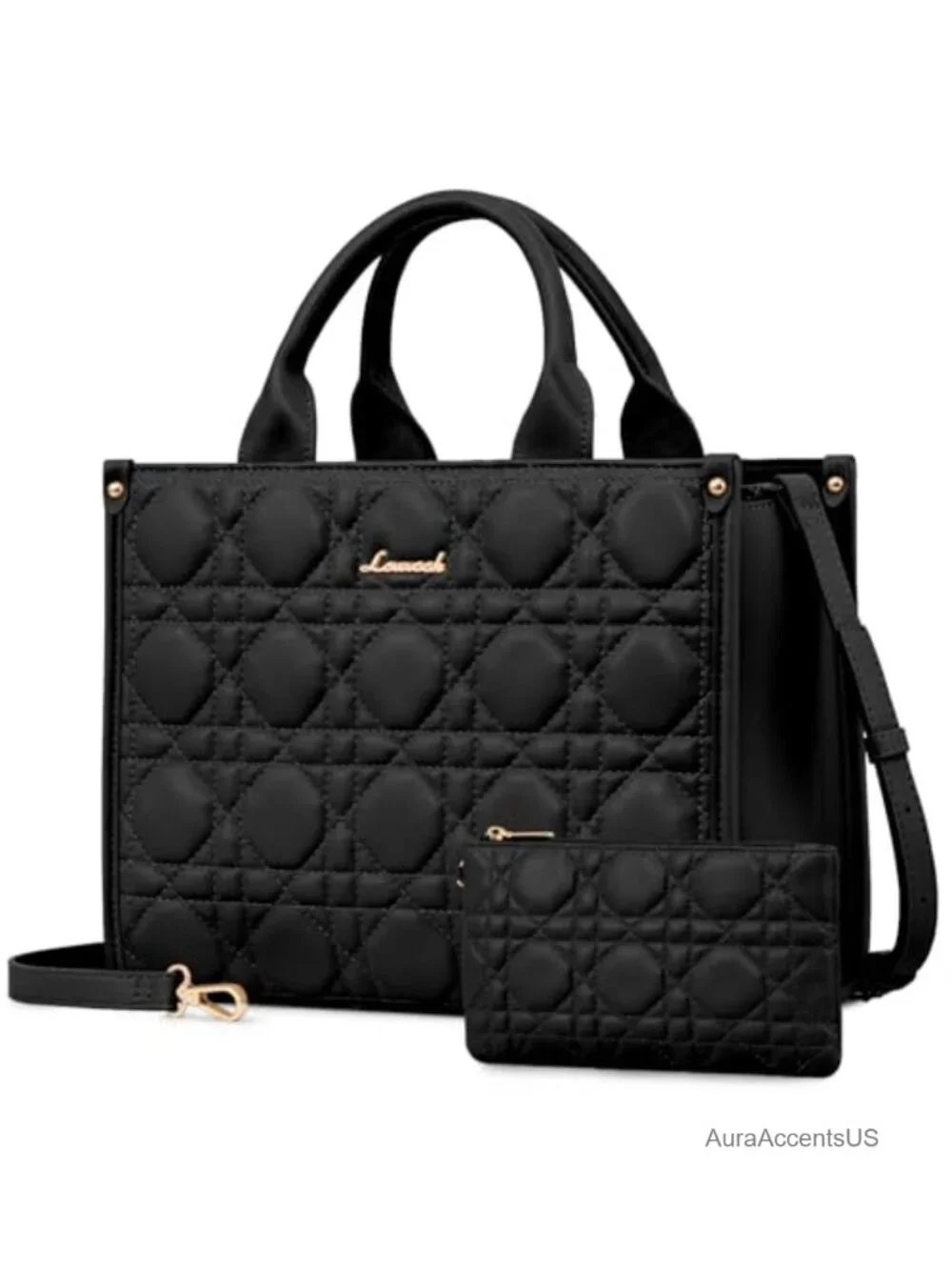 PU Leather Top Handle Handbag Purse with Shoulder Strap